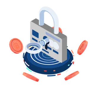 Cadenas avec pièces de bitcoins